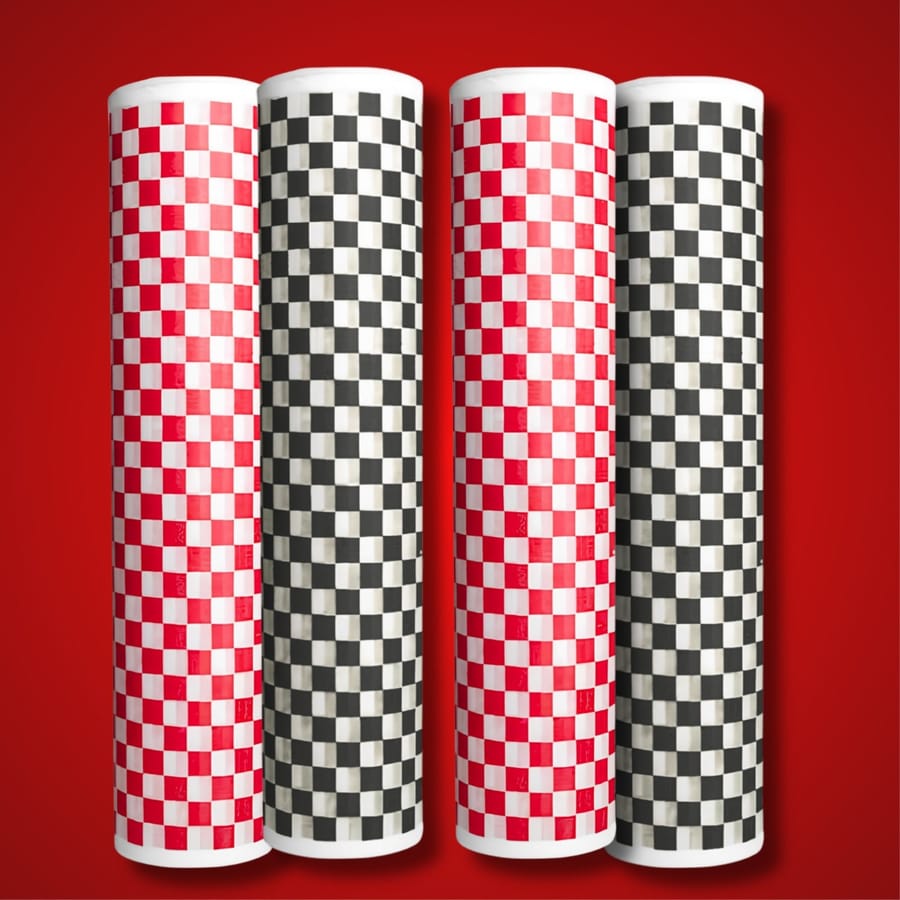 Papel parafinado mineral en rojo y negro de TodoCajas JEMD